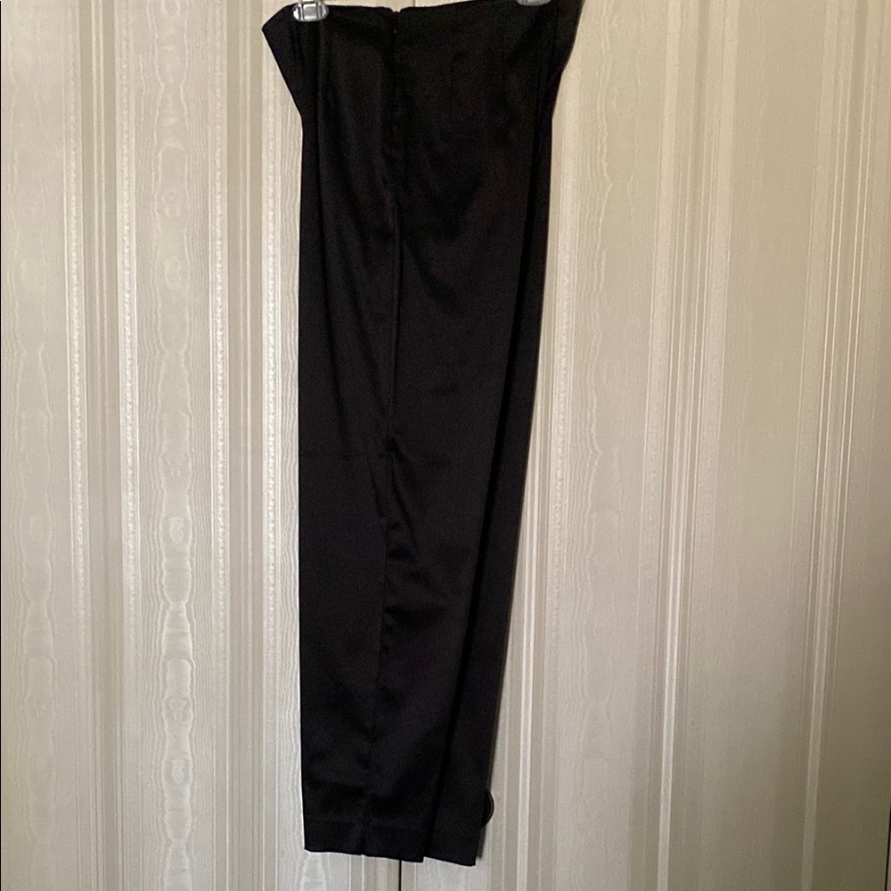 Women’s black satin slacks
